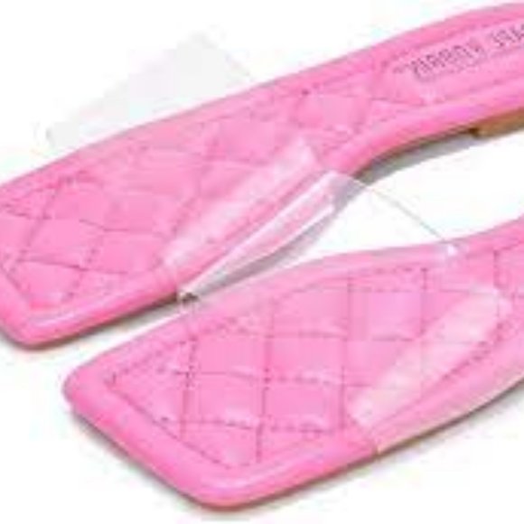 NWT CAPE ROBBIN KEKO SLIDE SANDALS PINK WITH CLEAR STRAP 5.5 & 6.5 - Picture 4 of 16